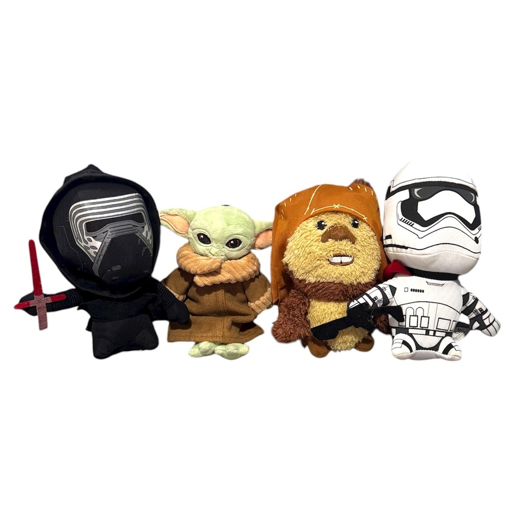 Star Wars Plush Set Kylo Ren Grogu‎ Ewok Stormtrooper Yoda